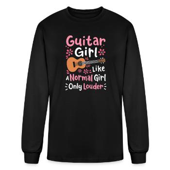 Guitar Girl Guitarist Guitar Player - Men's Long Sleeve T-Shirt - black - Front