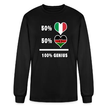 Italy and Kenya genius / gift - Men's Long Sleeve T-Shirt - black - Front