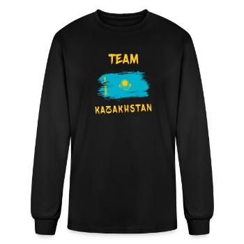 Team Kazakhstan flags design - Men's Long Sleeve T-Shirt - black - Front