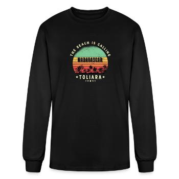 Toliara Madagascar beach design - Men's Long Sleeve T-Shirt - black - Front