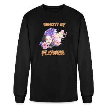 beauty of the flower - Men's Long Sleeve T-Shirt - black - Front