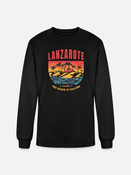 Lanzarote Espana beach design - Men's Long Sleeve T-Shirt - black
