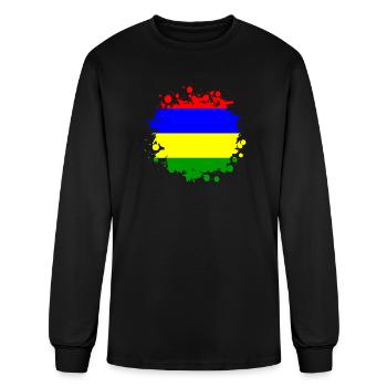 Mauritius blob flag design - Men's Long Sleeve T-Shirt - black - Front