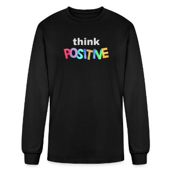 Think Positive - Inspirational quote - Men's Long Sleeve T-Shirt - black - Front