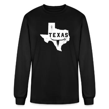 Texas maps - Men's Long Sleeve T-Shirt - black - Front