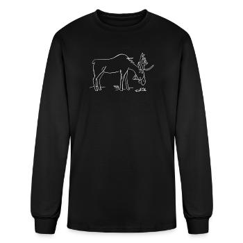Moose Love - Men's Long Sleeve T-Shirt - black - Front