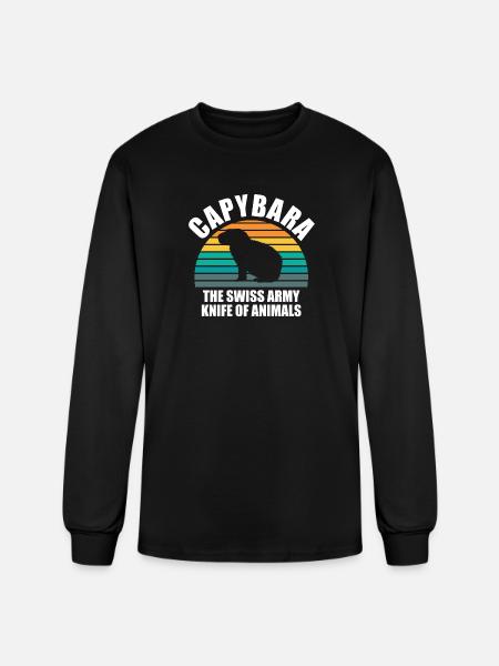 Capybara zoo animal design - Men's Long Sleeve T-Shirt - black
