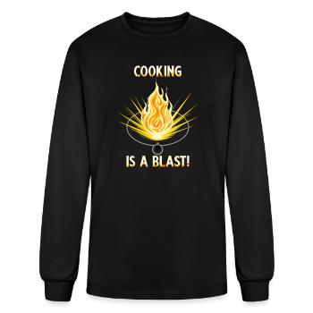COOKING IS A BLAST DESIGN - Men's Long Sleeve T-Shirt - black - Front
