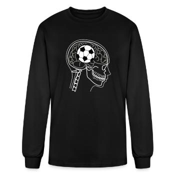 SOCCER BALL ON BRAIN X-RAY DESIGN - Men's Long Sleeve T-Shirt - black - Front