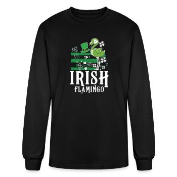 Irish flamingo - Men's Long Sleeve T-Shirt - black - Front