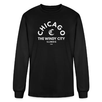 Chicago Windy City Illinois USA Design - Men's Long Sleeve T-Shirt - black - Front