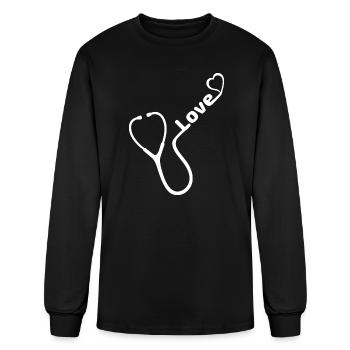 Stethoscope Heart Love - Men's Long Sleeve T-Shirt - black - Front