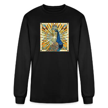 Colorful Peacock - Men's Long Sleeve T-Shirt - black - Front