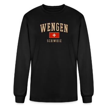 T-shirt Wengen Swiss Vintage Peak - T-shirt à manches longues Homme - noir - Devant