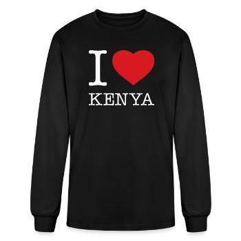 I LOVE KENYA - Men's Long Sleeve T-Shirt - black - Front