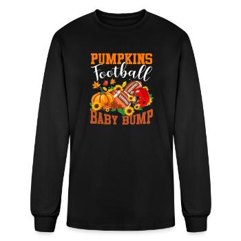 Football Baby Bumps Fall Thanksgiving Pregnancy - Men's Long Sleeve T-Shirt - black - Front