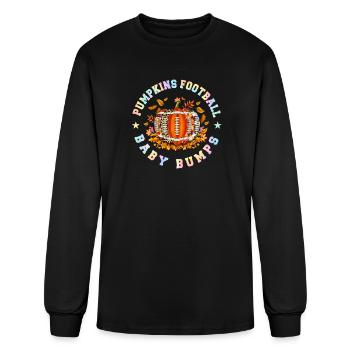 Baby Bumps Cute Fall Pumpkins Graphic Pregnancy - Men's Long Sleeve T-Shirt - black - Front
