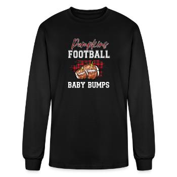 Halloween Pumpkin Football Baby Bumps Pregnancy - Men's Long Sleeve T-Shirt - black - Front