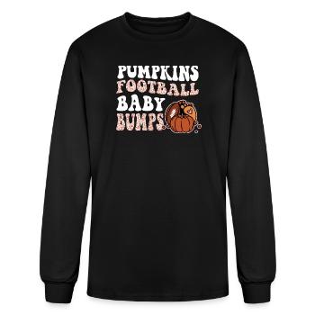 Football Baby Bumps Fall Thanksgiving Pregnancy - Men's Long Sleeve T-Shirt - black - Front
