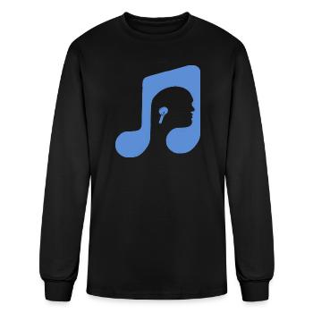Musical Note or person with earphones in this fun - Men's Long Sleeve T-Shirt - black - Front