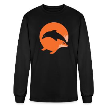 Fox or Dolphin in this fun optical illusion - Men's Long Sleeve T-Shirt - black - Front