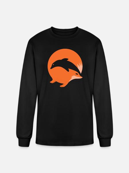 Fox or Dolphin in this fun optical illusion - Men's Long Sleeve T-Shirt - black