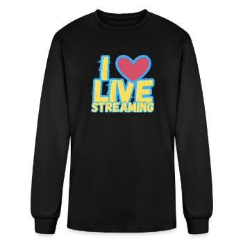 I Heart Live Streaming - Men's Long Sleeve T-Shirt - black - Front