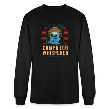 Retro Computer Whisperer - Men's Long Sleeve T-Shirt - black - Front