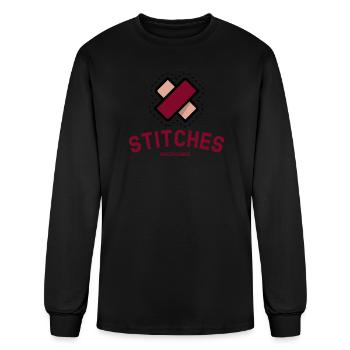 Stitches Uncensored Punk Tee – Bandage Design - Men's Long Sleeve T-Shirt - black - Front