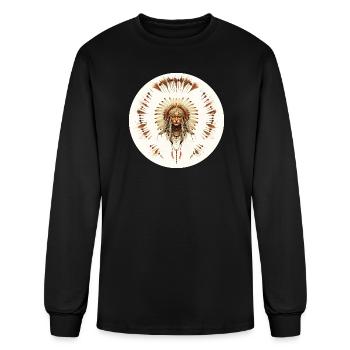 Indigenous Native American Indian Pride feather - Men's Long Sleeve T-Shirt - black - Front