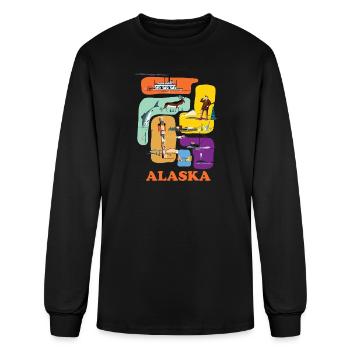 Alaska, Collage - Men's Long Sleeve T-Shirt - black - Front