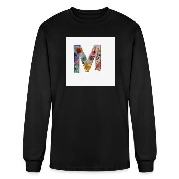Floral Resin Letter M - Men's Long Sleeve T-Shirt - black - Front