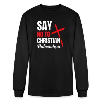 Dites non au nationalisme chrétien Protest Design - T-shirt à manches longues Homme - noir - Devant