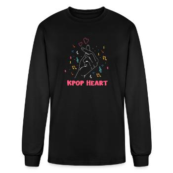 Kpop Heart Hand Illustration - Men's Long Sleeve T-Shirt - black - Front