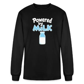 Powerful Milk Bottle Illustration - Men's Long Sleeve T-Shirt - black - Front