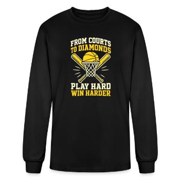 Basketball Court Hustle Design - Men's Long Sleeve T-Shirt - black - Front