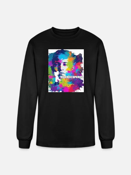 silence speaks - Men's Long Sleeve T-Shirt - black