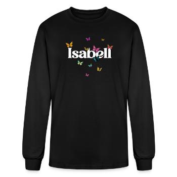 Colorful Butterfly Name ISABELL - Men's Long Sleeve T-Shirt - black - Front