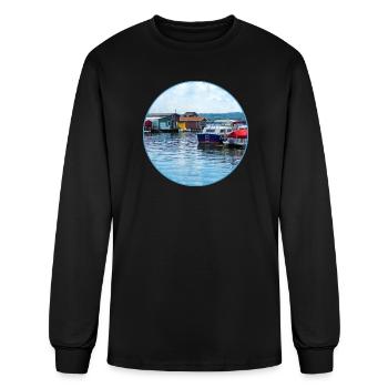 Canandaigua Fishing Shacks - Men's Long Sleeve T-Shirt - black - Front