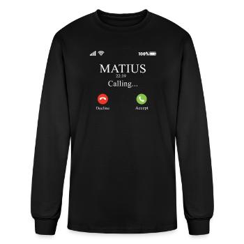 Minimalist Call Screen Illustration - Men's Long Sleeve T-Shirt - black - Front
