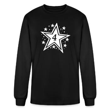 Birthday Stars and Number 4 - Men's Long Sleeve T-Shirt - black - Front