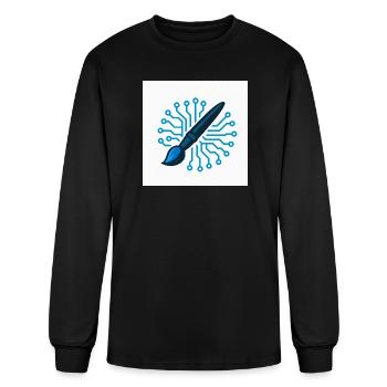 Tech-Inspired Digital Art Design - Men's Long Sleeve T-Shirt - black - Front