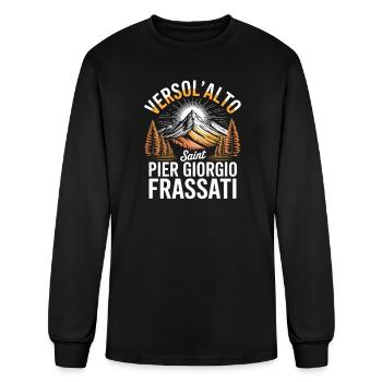 Saint Pier Giorgio Frassati Mountain Scene - Men's Long Sleeve T-Shirt - black - Front
