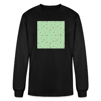 Mint Candy Holiday Pattern christmas - Men's Long Sleeve T-Shirt - black - Front