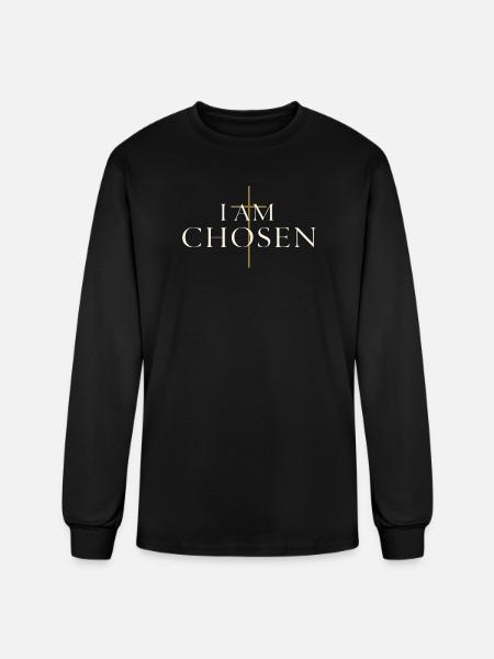 I Am Chosen Cross Graphic - Men's Long Sleeve T-Shirt - black