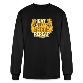 Eat Sleep Bet Repeat Sports Betting - Men's Long Sleeve T-Shirt - black - Front