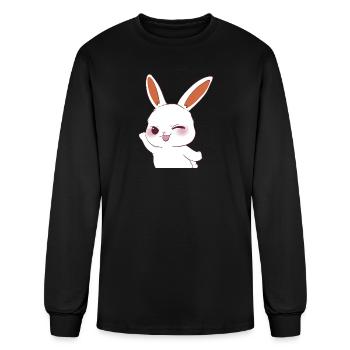 Winking Bunny Charm - Men's Long Sleeve T-Shirt - black - Front