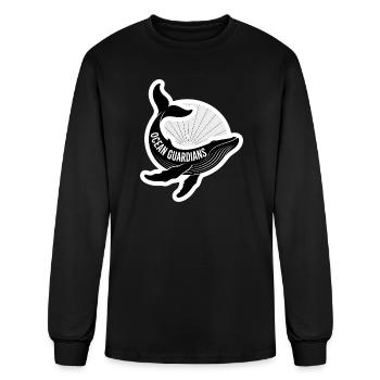 Ocean Guardians Whale Emblem - Men's Long Sleeve T-Shirt - black - Front