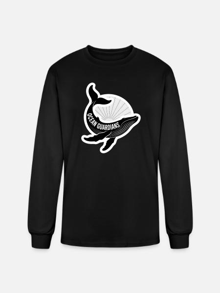 Ocean Guardians Whale Emblem - Men's Long Sleeve T-Shirt - black