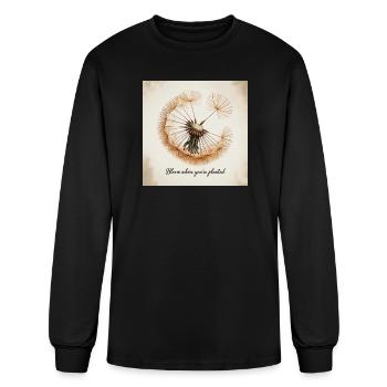 Bloom Where You're Planted Dandelion - Men's Long Sleeve T-Shirt - black - Front
